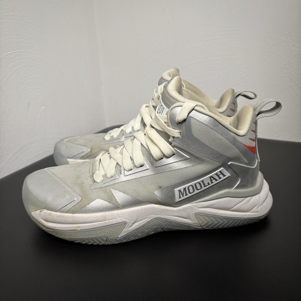 Moolah Triple Double Glitch Mode Women's Basketball Shoes Silver Size 8 Lace Up‎
